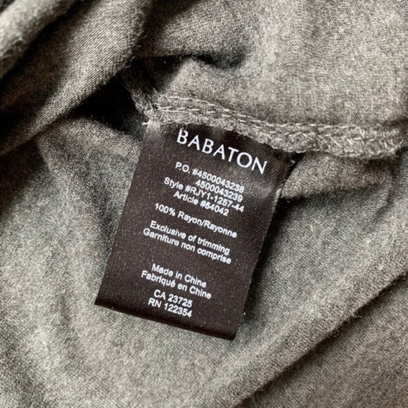 Aritzia Babaton Women's Top Blouse Charcoal Grey 3/4 Length Sleeve Size XS - Picture 11 of 16